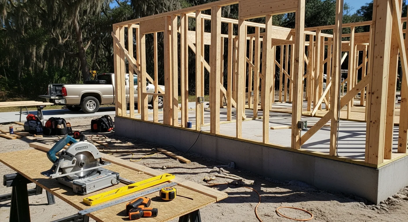 General contractor team framing residential construction project